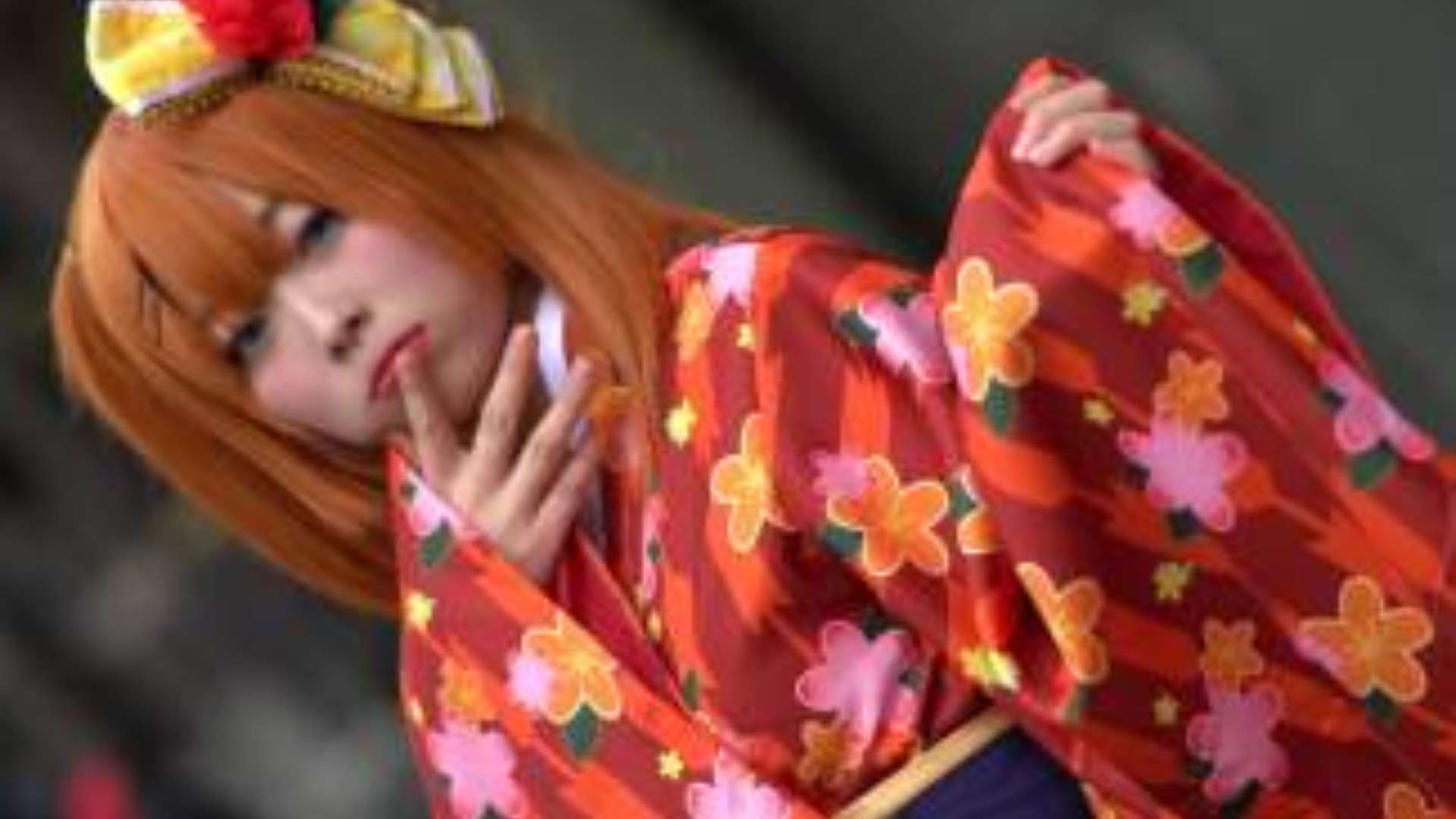 日本漫展妹子和服cosplay现场