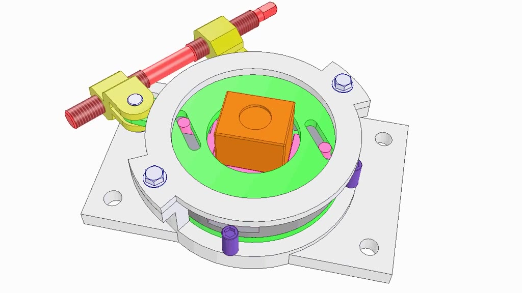 分享一万个机械动作原理设计图之18:矩形物体定心夹具-机械设计