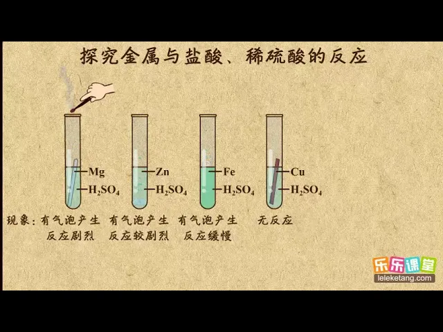 铁与稀盐酸反应图片