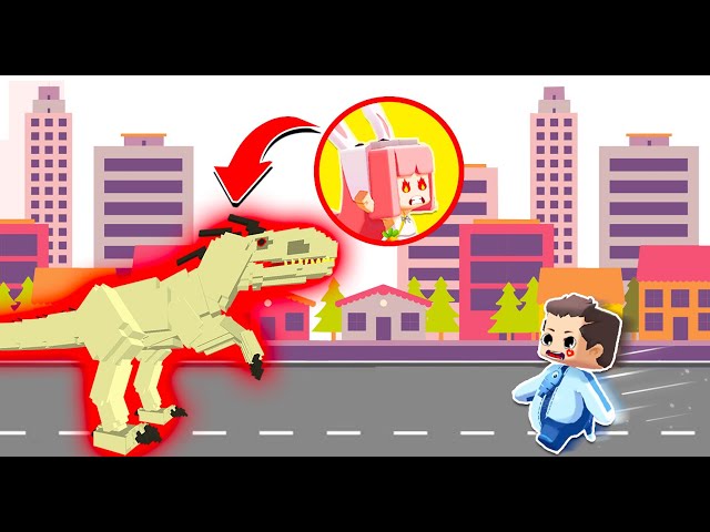 【木鱼】迷你世界: 联机模式,小铃铛化身霸王龙破坏村庄,木鱼该如何阻止她?