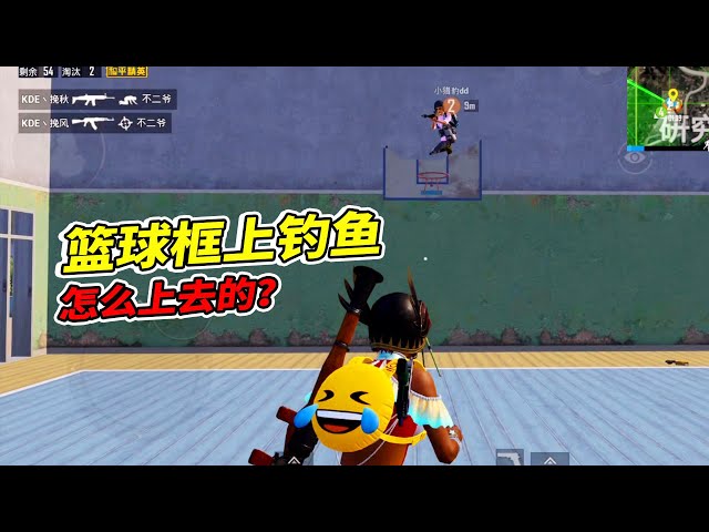 peace elite: 如何爬上研究所的篮球框,用新头套成功钓鱼!【南美小猴子】