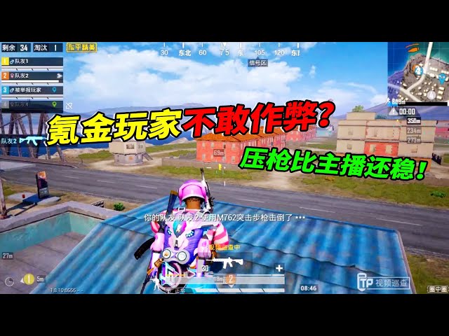 peace elite: 氪金玩家不敢作弊?这人压枪比主播的还稳!【南美小猴子】