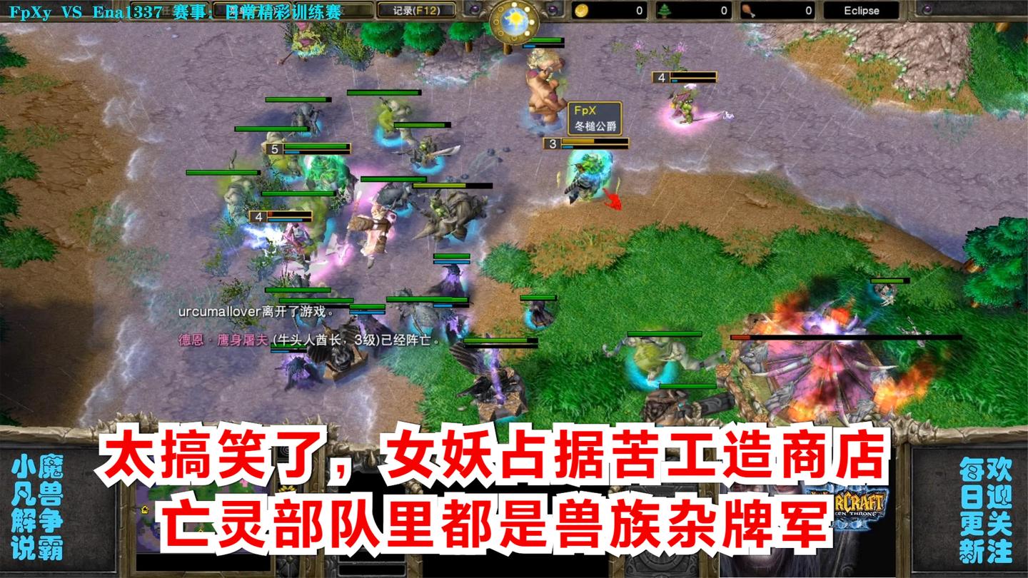 太搞笑了, 女妖占据苦工造商店, 亡灵部队里都是兽族杂牌军 魔兽