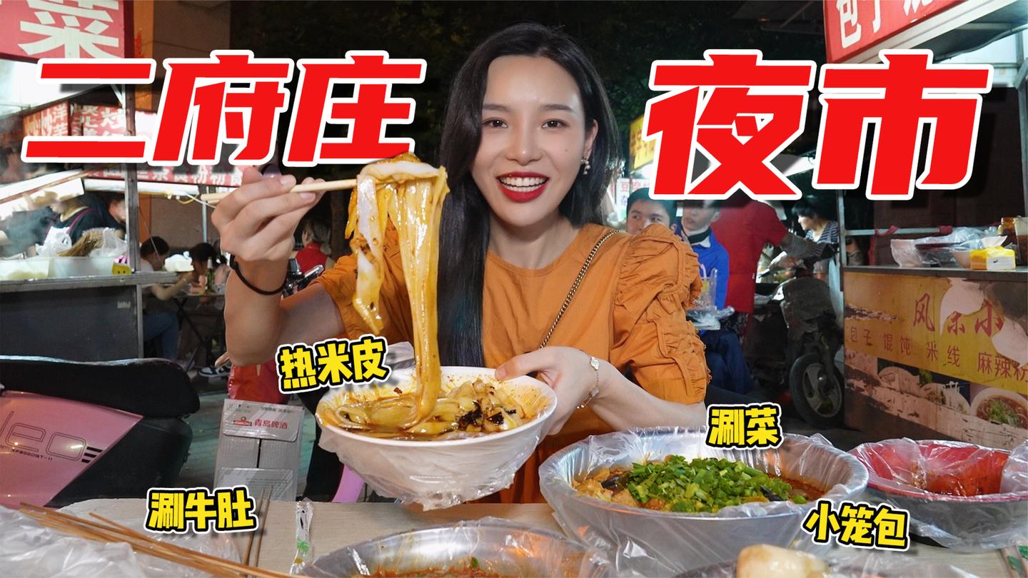 花73横扫西安二府庄夜市! 最火的东北馅饼, 排队一小时肉多到溢出