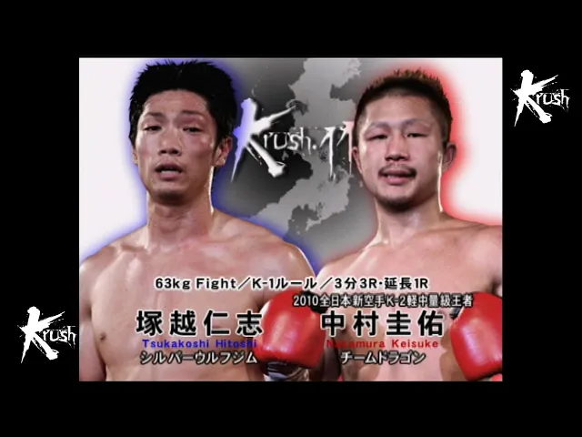Official 中村圭佑vs 塚越仁志krush 11 Krush 63kg Fight 3分3r 延長1r