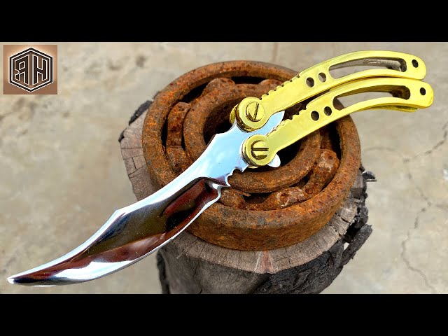 turning a rusty bearing into a beautiful but razor sharp butterfly knife