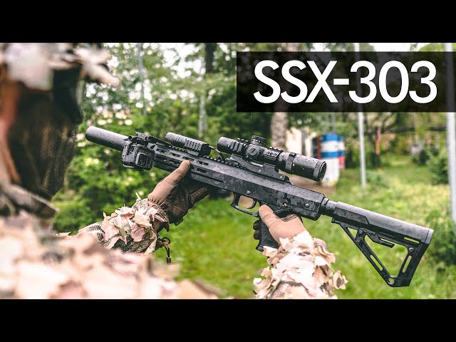 ssx-303. silent semi-automatic sniper rifle.