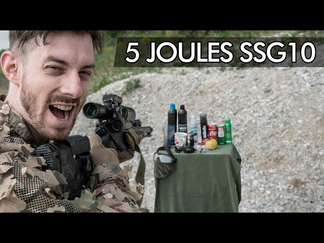 shooting stuff with overpowered airsoft sniper
