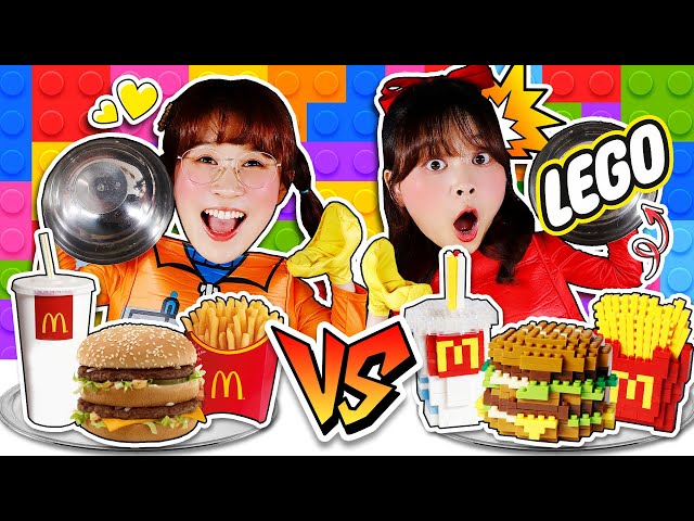 真假食物挑戰之到底是真的食物還是積木食物呢!real food vs. lego food challenge!小伶玩具 | xiaoling toy