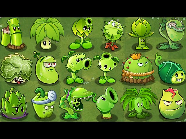 plants vs zombies 2 all green plants power-up!vs zombotany