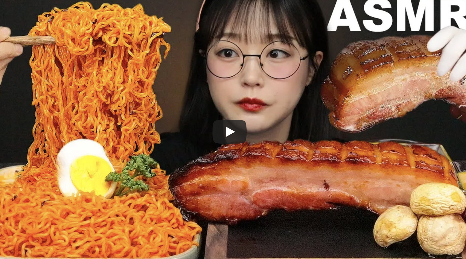 吃播Aejeong: 烤整块五花肉&辣味拌面~