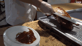 【中国美食】片烤鸭~