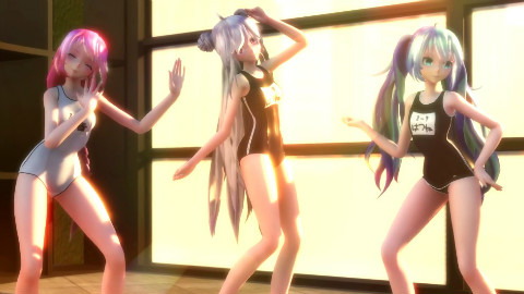 【MMD】学园死库水御姐3人「Love Love Climaxitis」