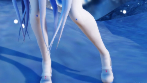 【MMD】 白丝露背初音 不行哦!