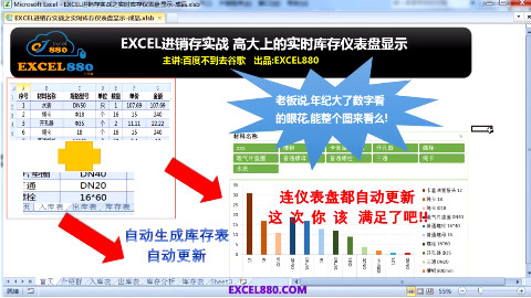 EXCEL进销存实战 高大上的实时库存动态图表显示 实时更新