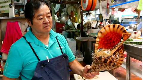 【日本街头美食--巨型海螺】海鲜美食 日式海鲜