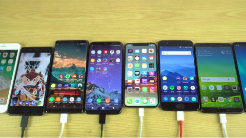 主流旗舰续航测试iPhoneX Note8 S8+ LGV30 OnePlus5 Mate10
