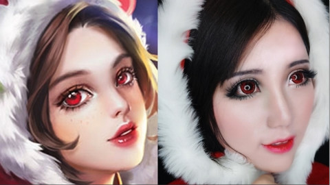 【王者荣耀系列】貂蝉圣诞恋歌cos妆【嘉玲美妆】