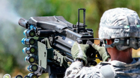 Mk 19(40mm)榴弹发射器射击训练展示