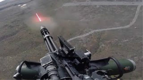 美军马润UH-1Y机载GAU-21&M134机枪射击训练