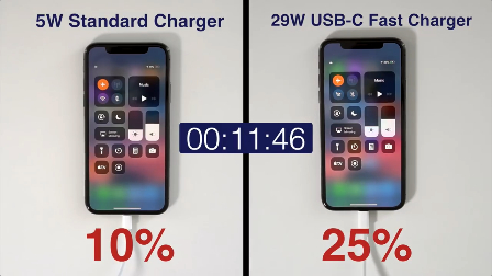 差距那么大?iPhone X 普通5W充电头和29W快充头充电速度对比!