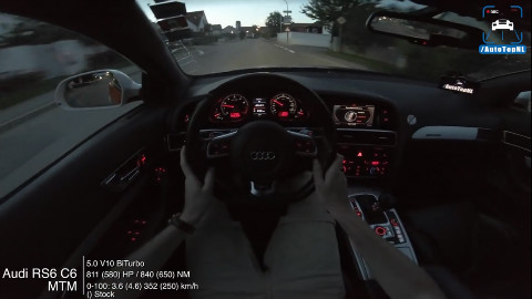 第一人称 奥迪 RS6 MTM C6 5.0 V10 双涡轮 811马力 傍晚驾驶
