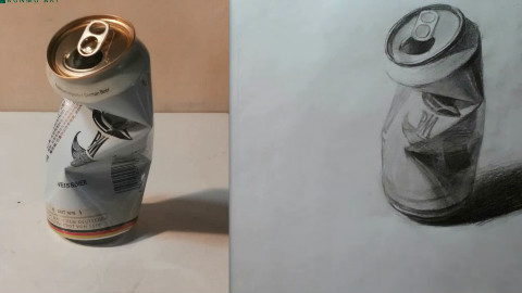 素描也不难嘛,一只素描易拉罐完整教程