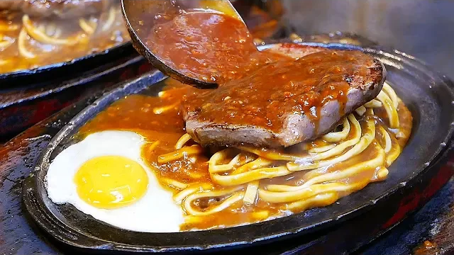 台湾路边小吃-黑胡椒牛排;烤牛肉;铁板烧
