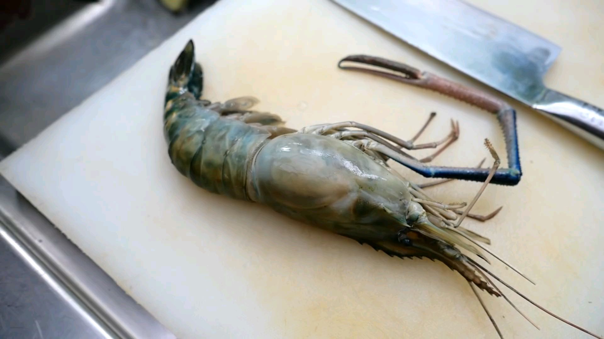 泰国美食-巨型河虾 面条 煎蛋 曼谷海鲜 泰国
