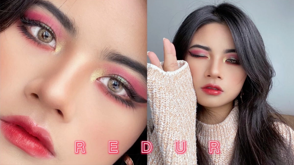 一眼入迷桃红色眼妆