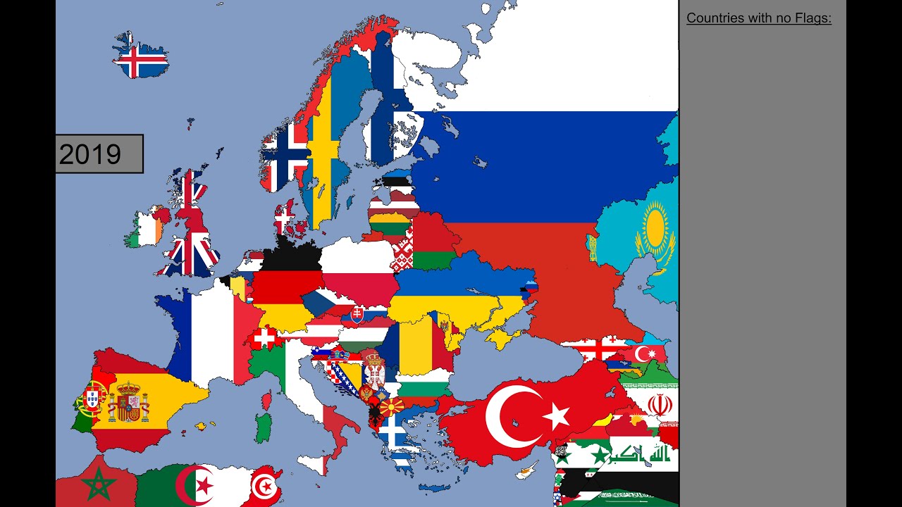 【历史地图】欧洲:国旗时间表:1000-2019