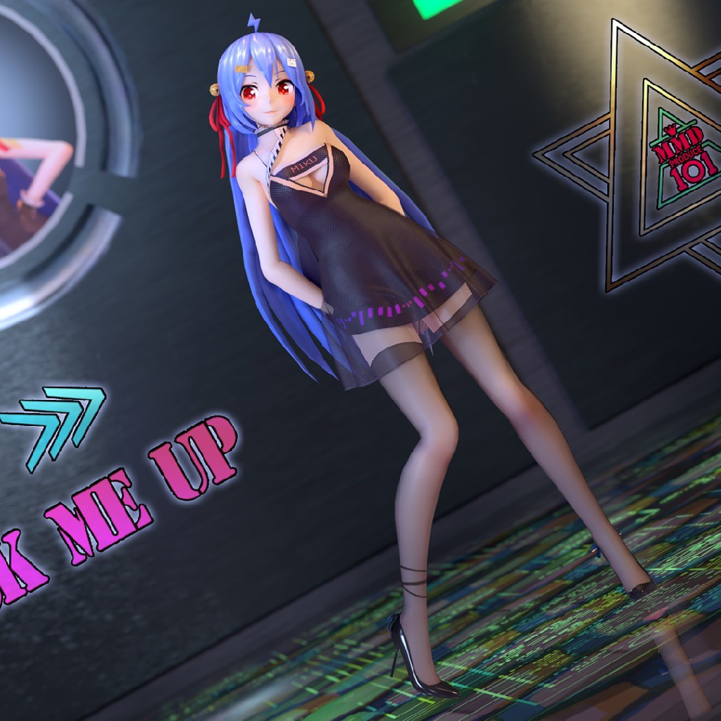 mmd布料結算洛天依洛天依的黑白相間小裙子到了洛天依