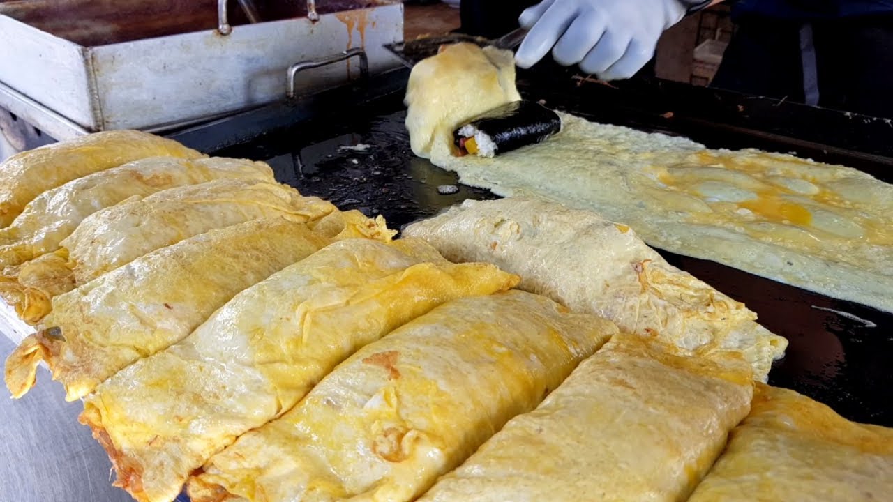 煎蛋卷紫菜包饭-韩国街头食品