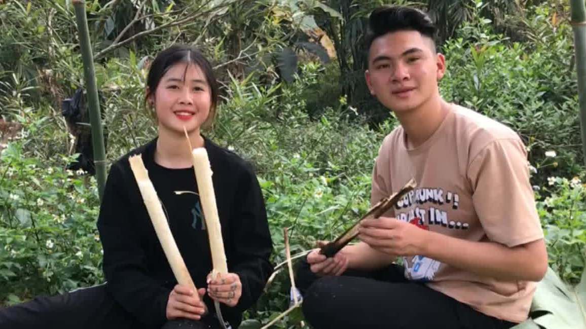 和小粉姑娘做越南竹筒饭,满满的儿时回忆!