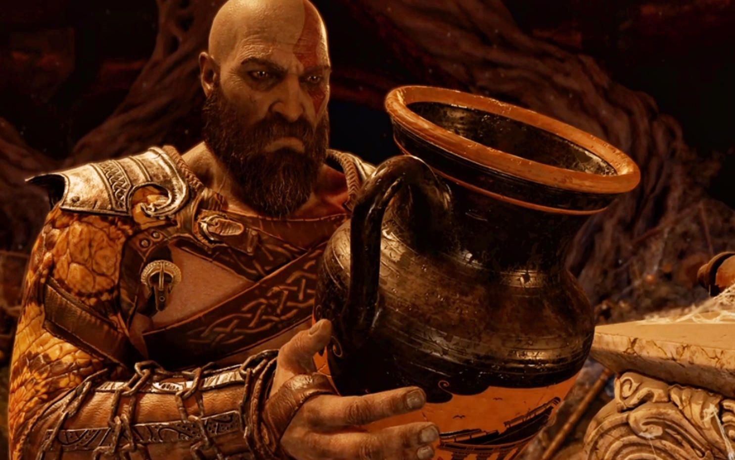 《战神4》奎爷父子来到提尔地窖,前往寻找黑色符文《战神4》奎爷父子