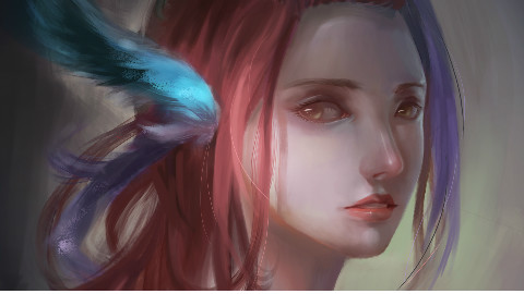 【北极炽光】画一只女头像