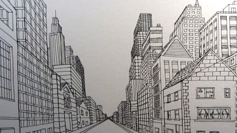 手绘街景1
