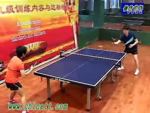 乒乓球九级训练内容与达标标准 反手推挡或拨球