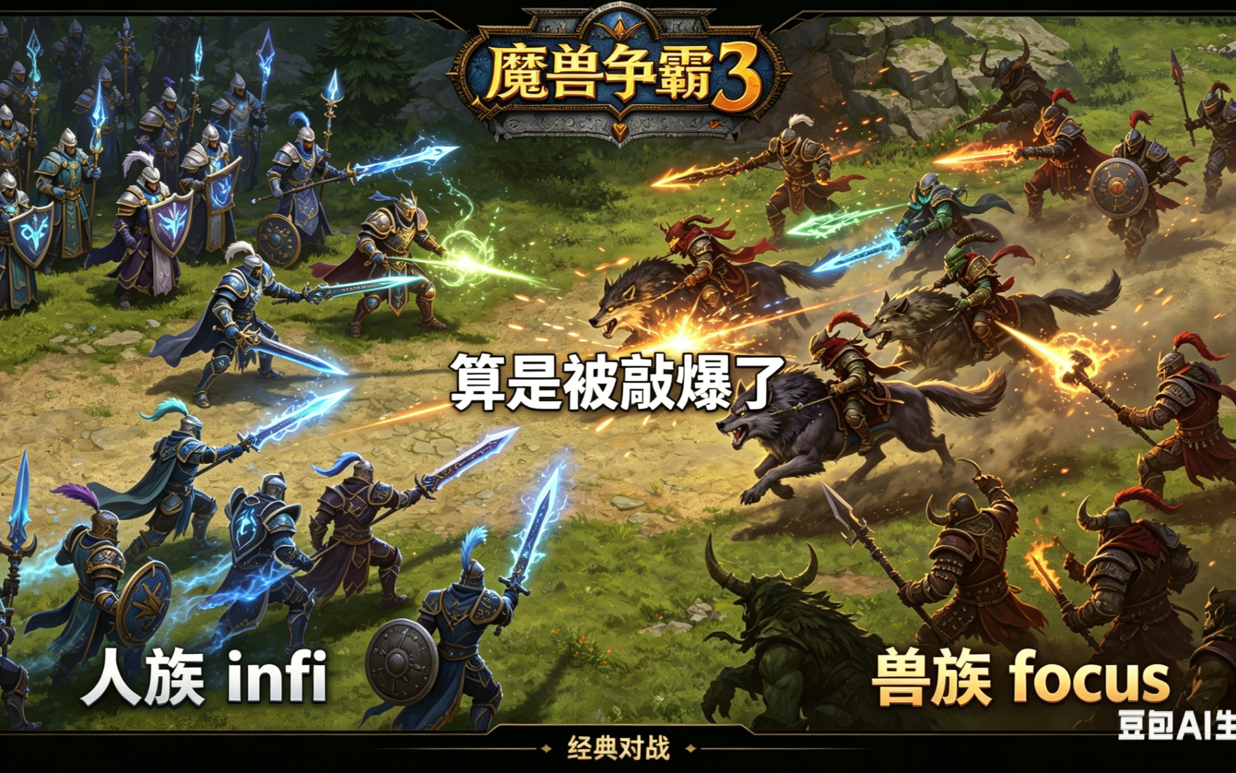 算是被敲爆了 魔兽争霸xiaoy解说infi focus