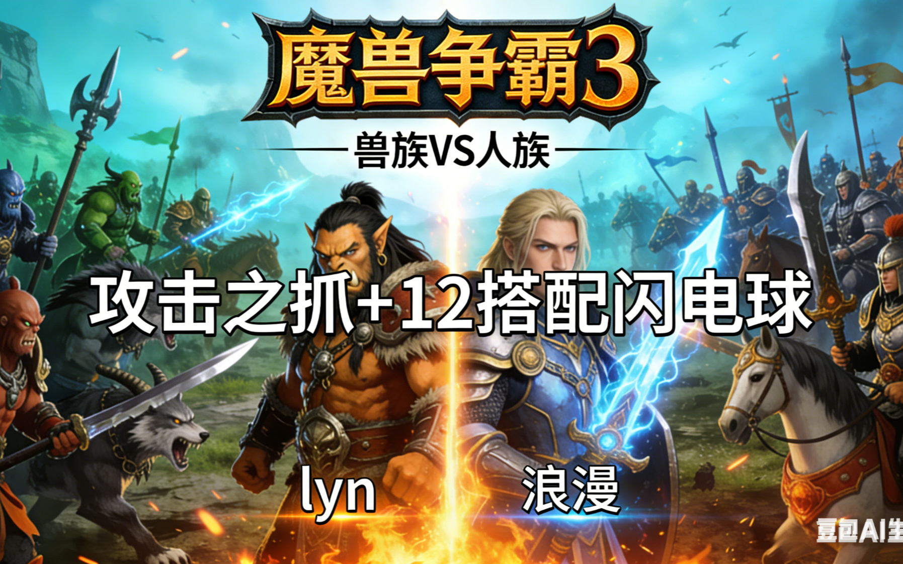 攻击之爪+12搭配闪电球 魔兽争霸xiaoy解说lyn 浪漫