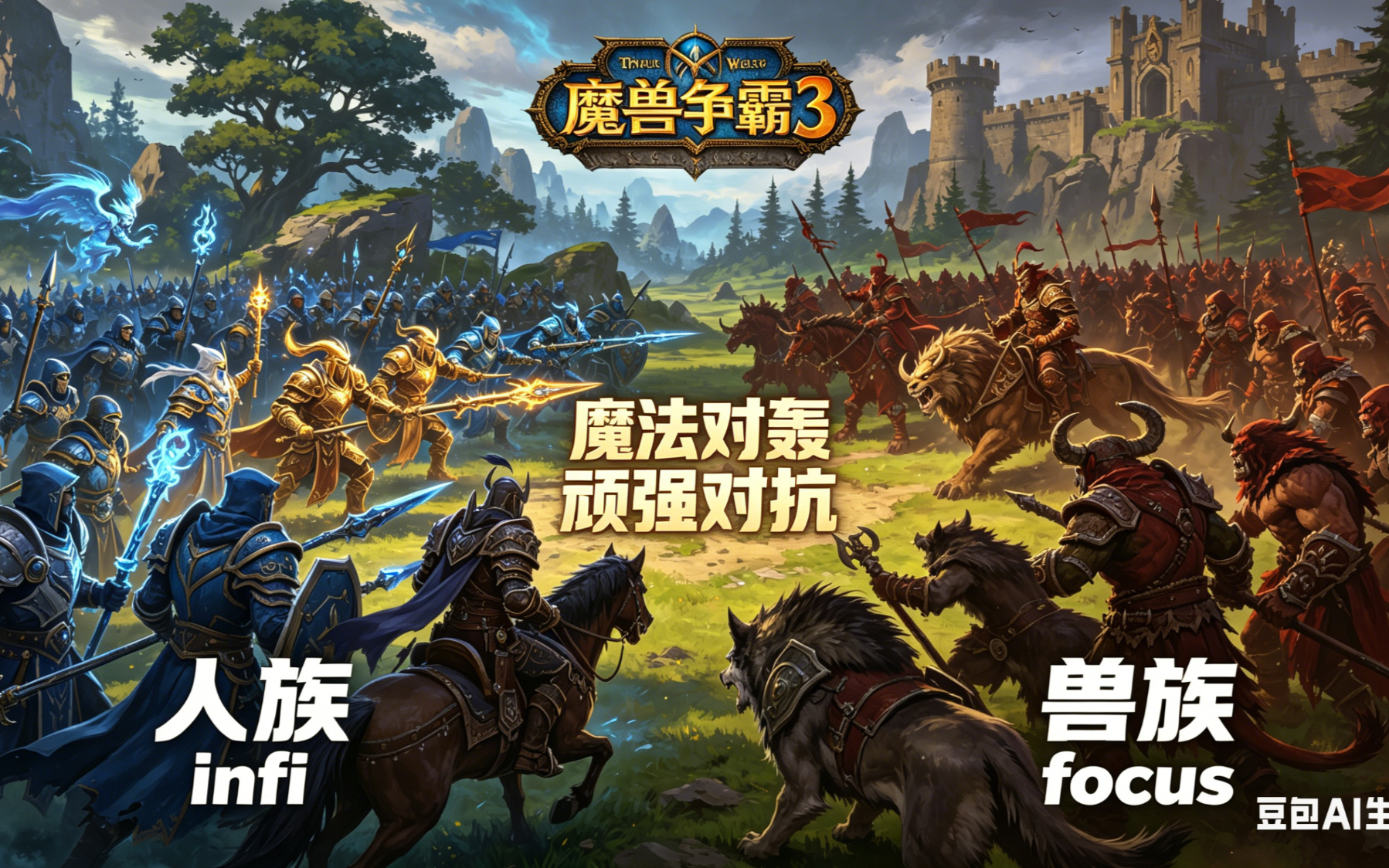 魔法对轰 顽强对抗 魔兽争霸xiaoy解说infi focus