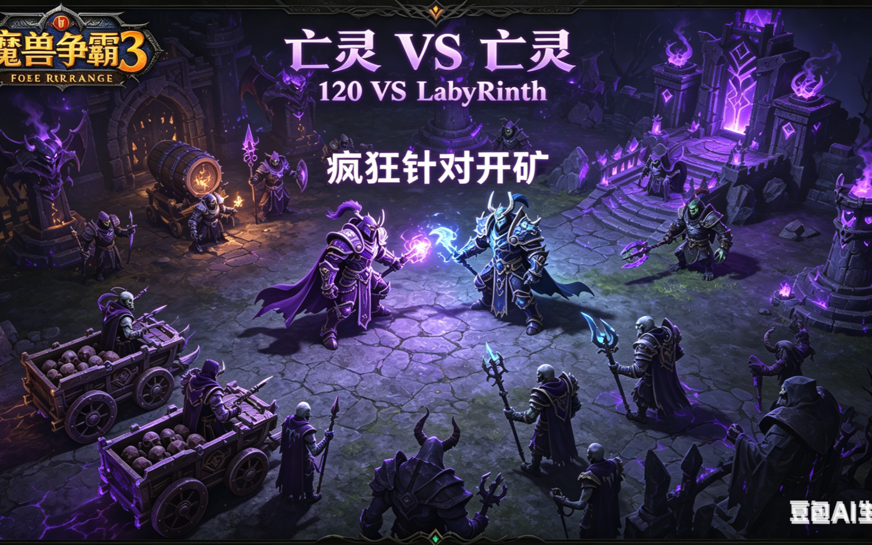 疯狂针对开矿 魔兽争霸xiaoy解说120 LabyRinth
