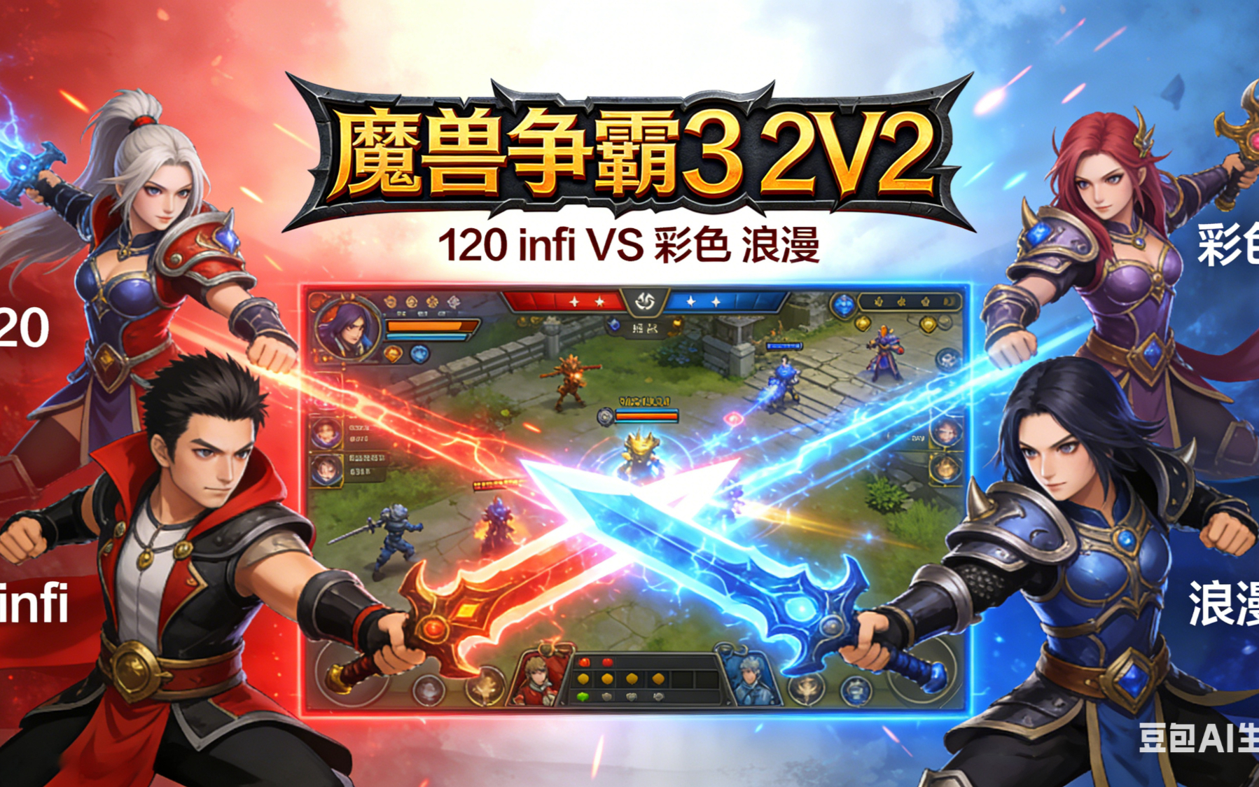 2v2 5个英雄的翻盘之路 魔兽争霸xiaoy解说120 infi 浪漫 彩色