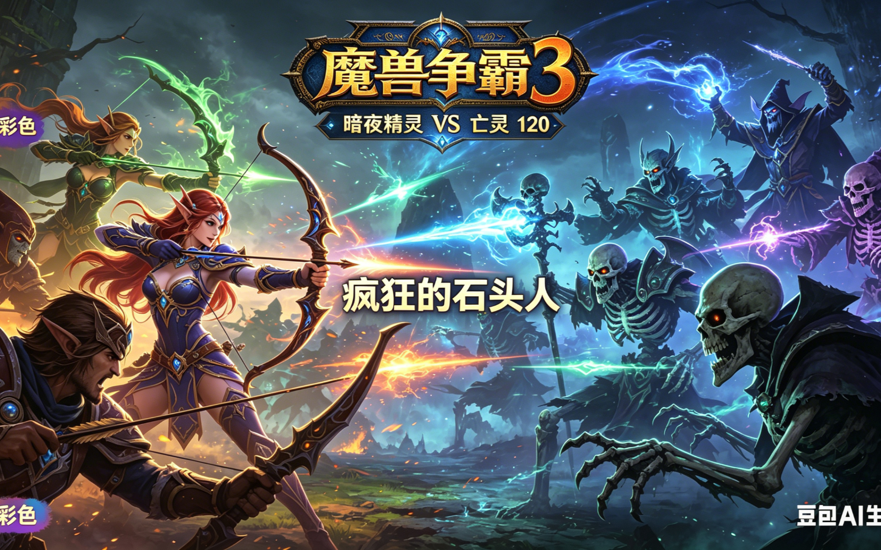疯狂的石头人 魔兽争霸xiaoy解说120 彩色