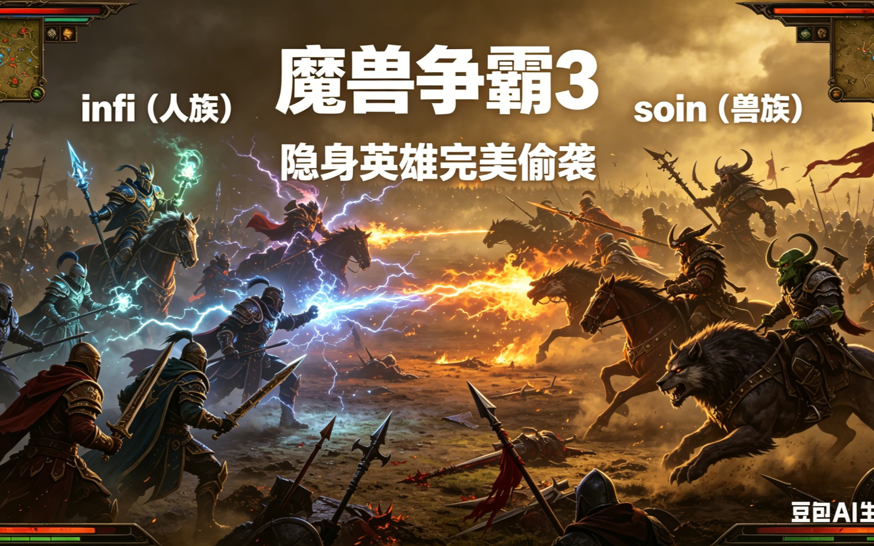隐身英雄完美偷袭 魔兽争霸xiaoy解说soin infi