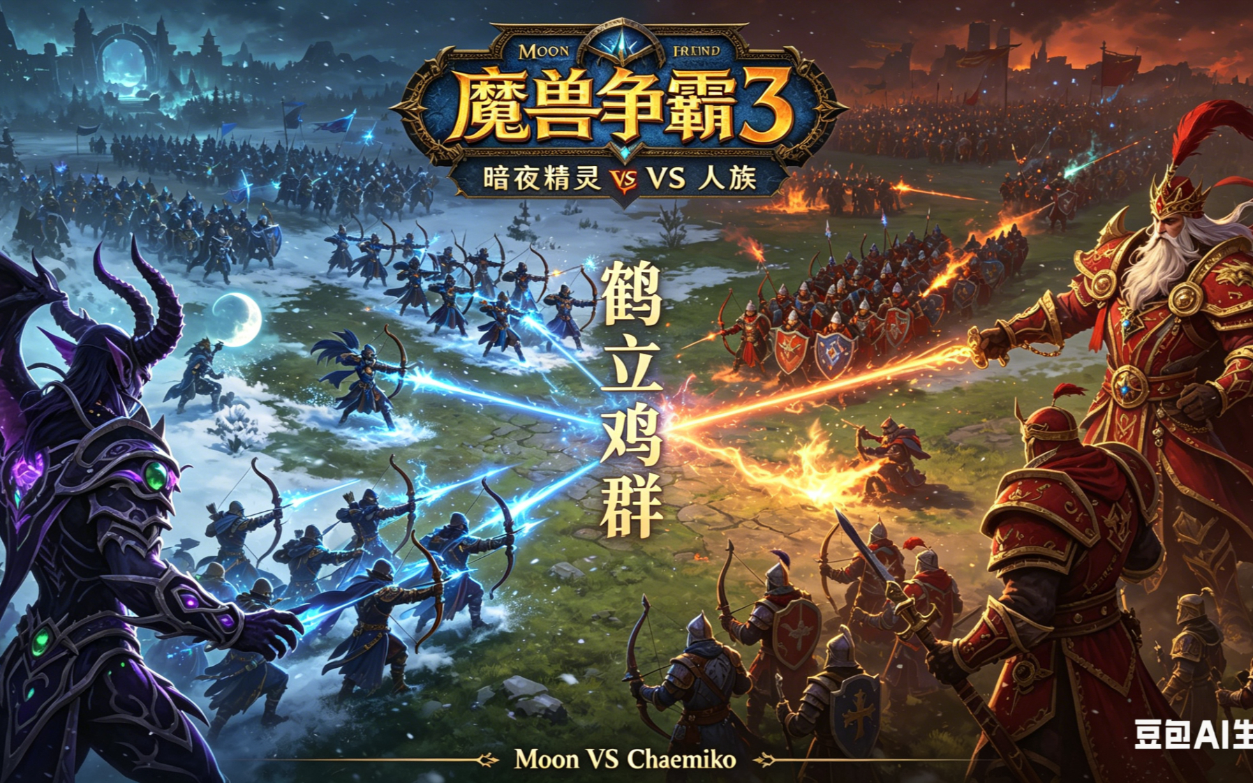 鹤立鸡群 魔兽争霸xiaoy解说moon chaemiko