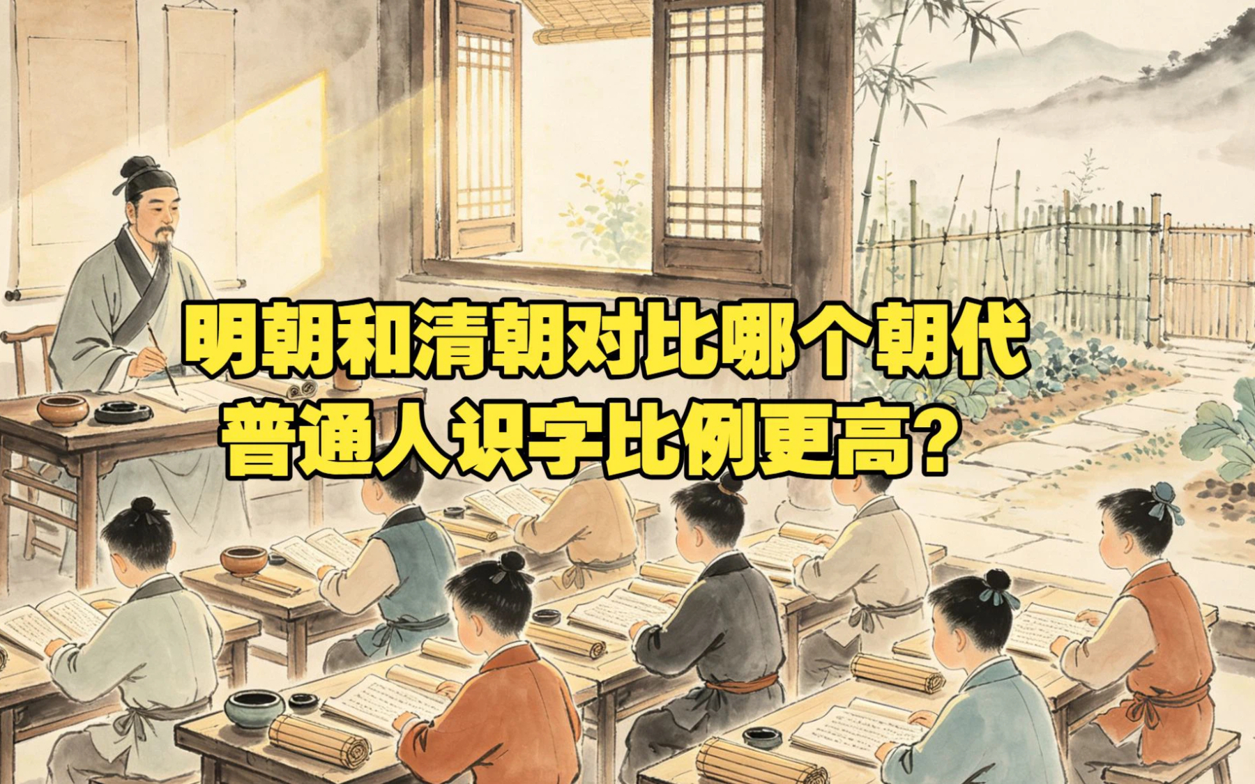明朝和清朝对比，哪个朝代普通人识字比例更高？