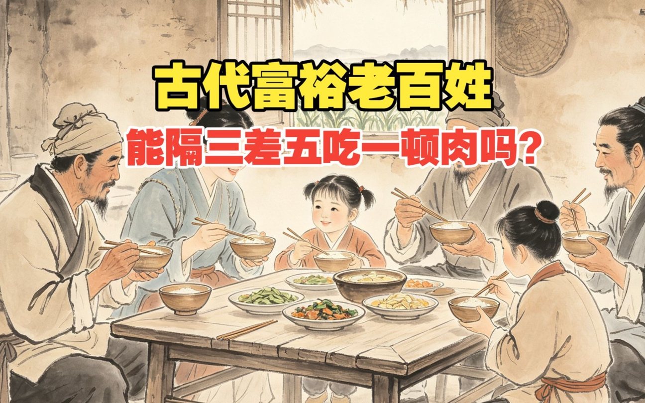 在古代的富裕老百姓，能隔三差五吃上一顿肉吗？