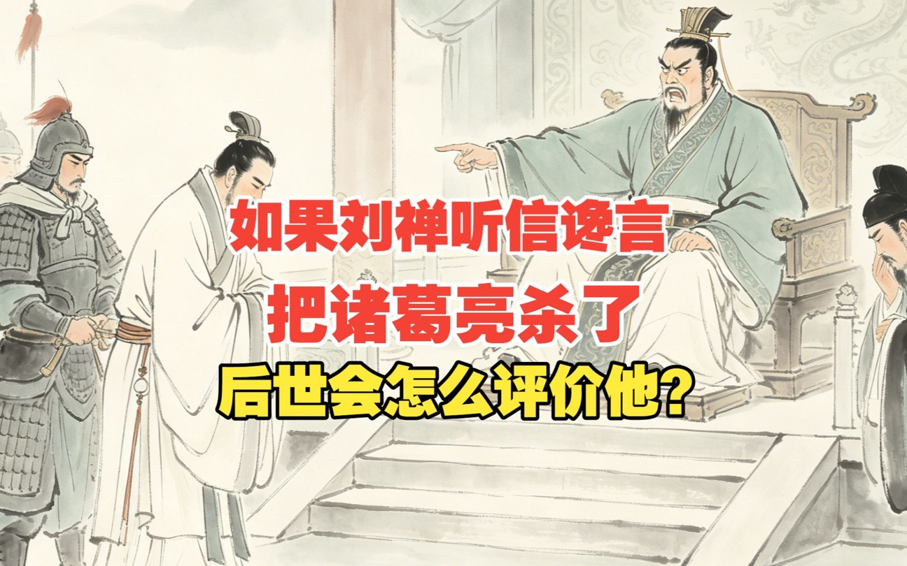 如果后主刘禅听信谗言把诸葛亮杀了，后世会怎么评价他？