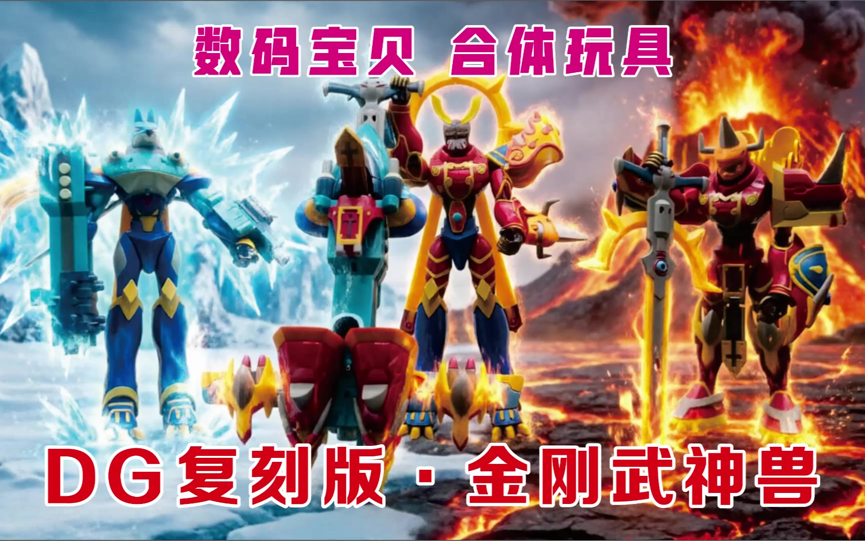 DG复刻重置 金刚武神兽 合体版 数码宝贝玩具